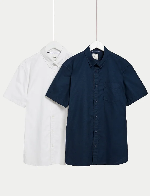 2pk Pure Cotton Oxford Shirts