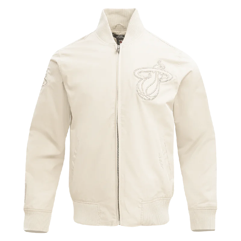 NBA MIAMI HEAT NEUTRAL TWILL JACKET (EGGSHELL)