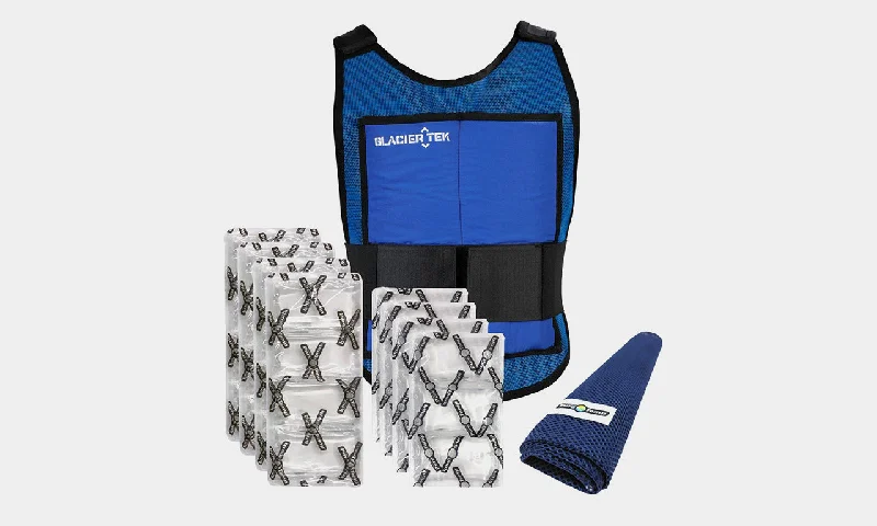 Classic Body Cooling Vest with a set of 8 Non-Toxic Cooling Packs: Maintains 59 degrees for up to 2.5 Hours