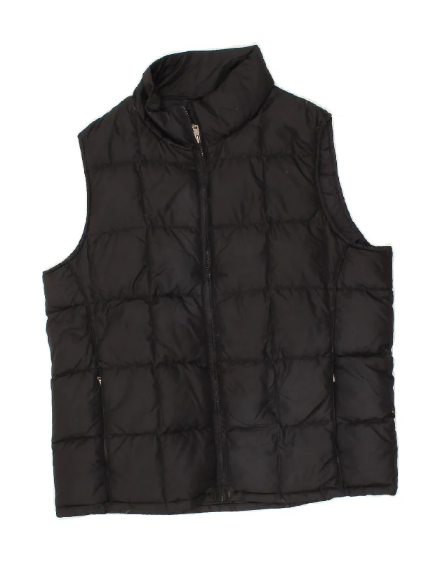 EDDIE BAUER Mens Padded Gilet UK 38 Medium Black Nylon