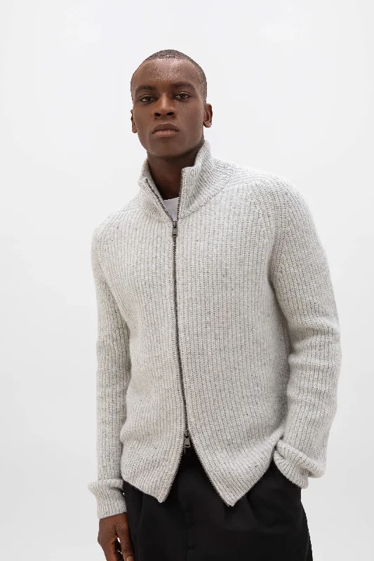 Donegal Ribbed Zip Cardigan