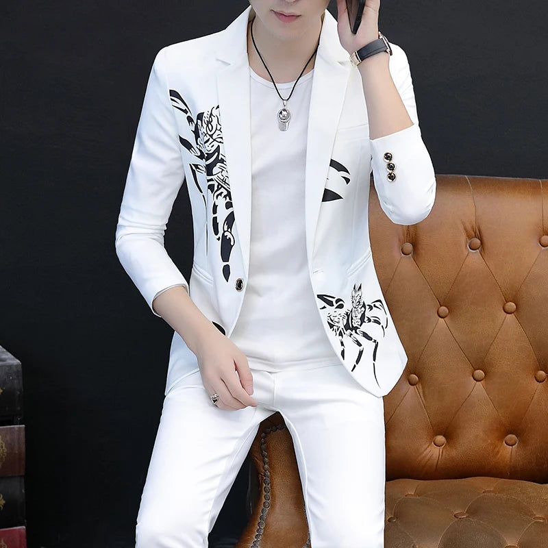 two-piece suit business casual handsome suit men's suit