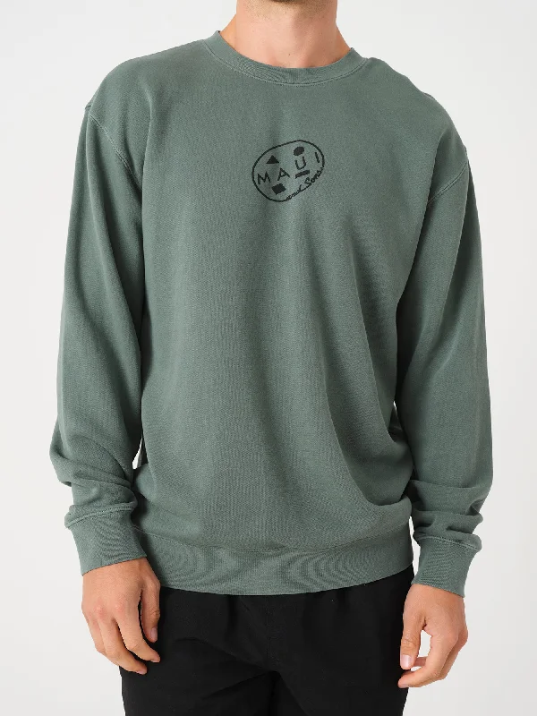 Retro Cookie Crew Neck in Alpine Green