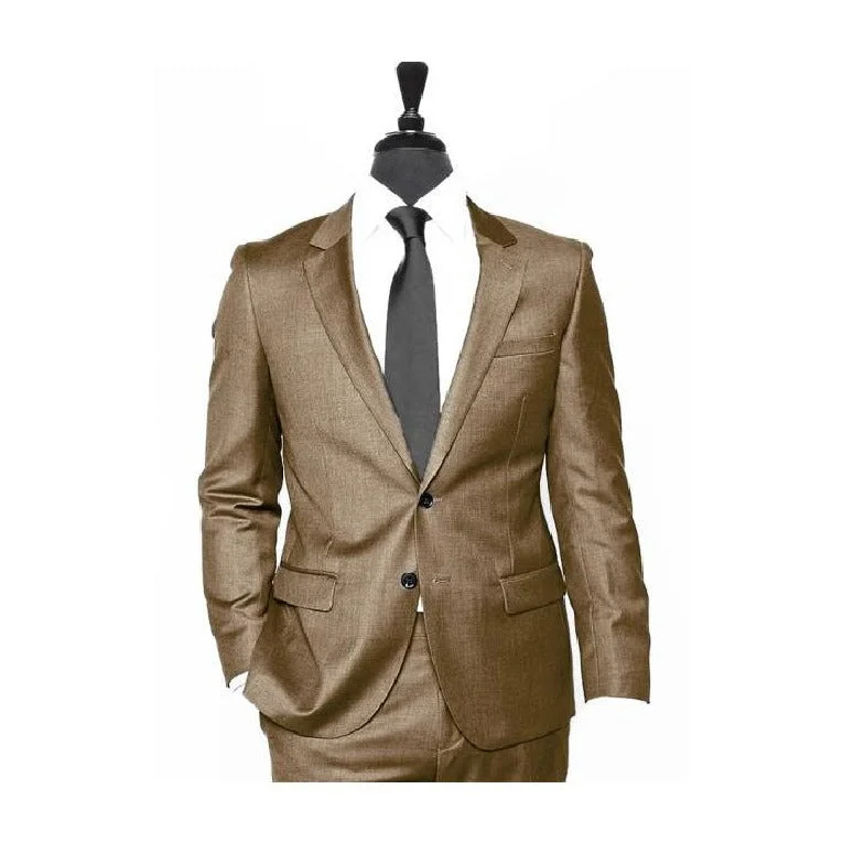 Alberto Nardoni Brown Two Button Wool Suit Overcoat