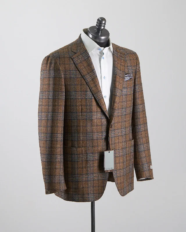 Wool & Silk Elegant Plaid Soft Constructed 'Kei' Jacket