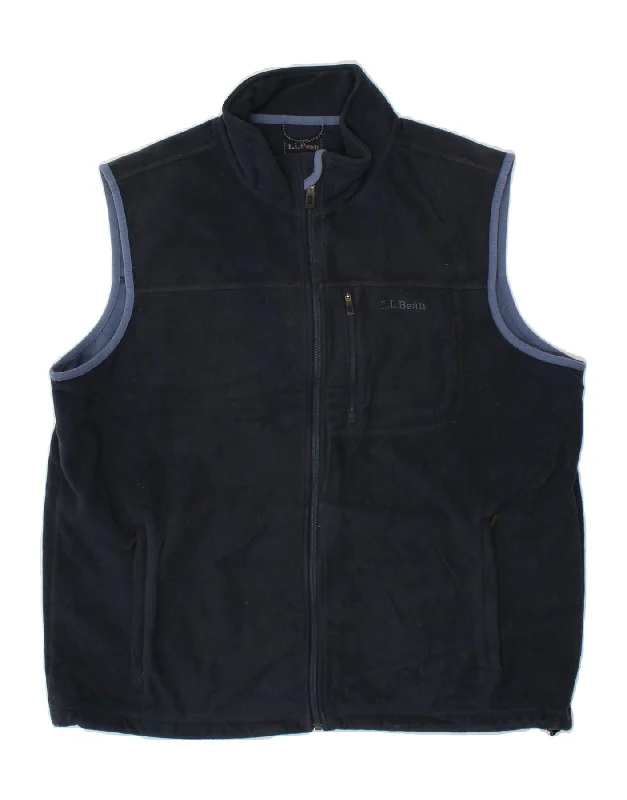 L.L.BEAN Mens Fleece Gilet UK 40 Large Navy Blue Polyester