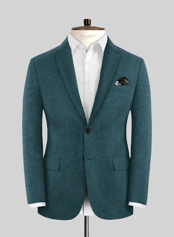 Napolean Stretch Teal Blue Wool Jacket