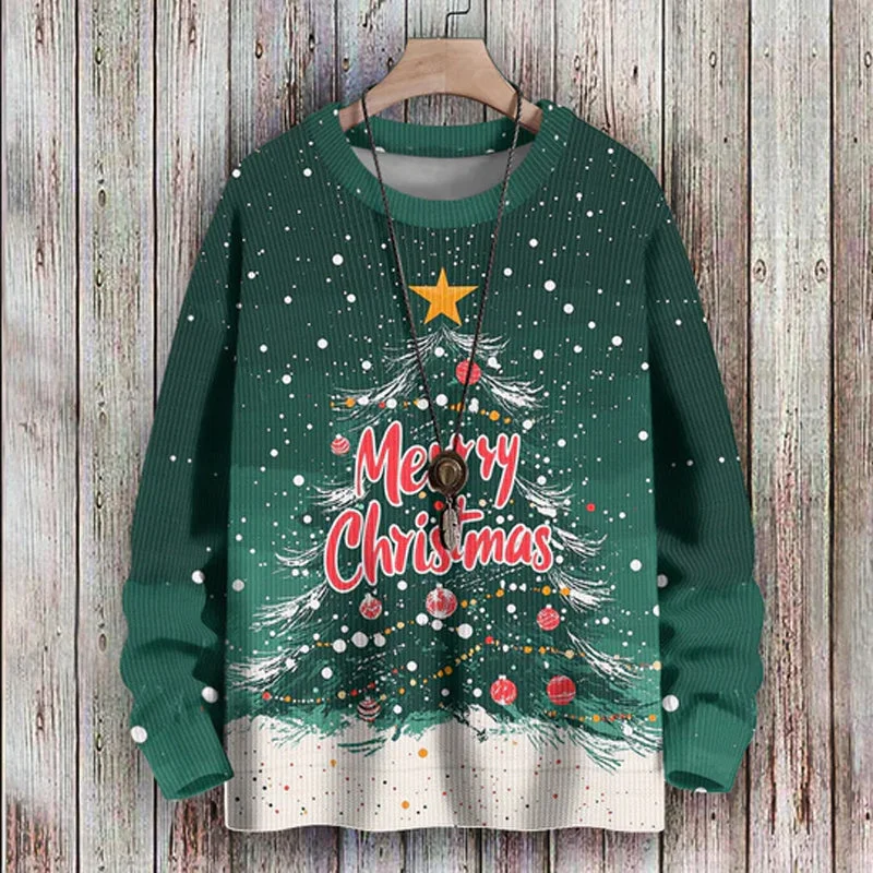 Merry Christmas Beautiful Large Tree with Gold Star Sweater