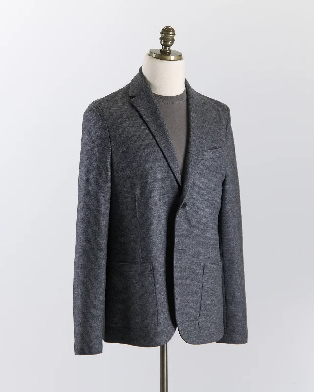 Luxury Vitale Barberis Houndstooth Stretch Knit Sweater Jacket