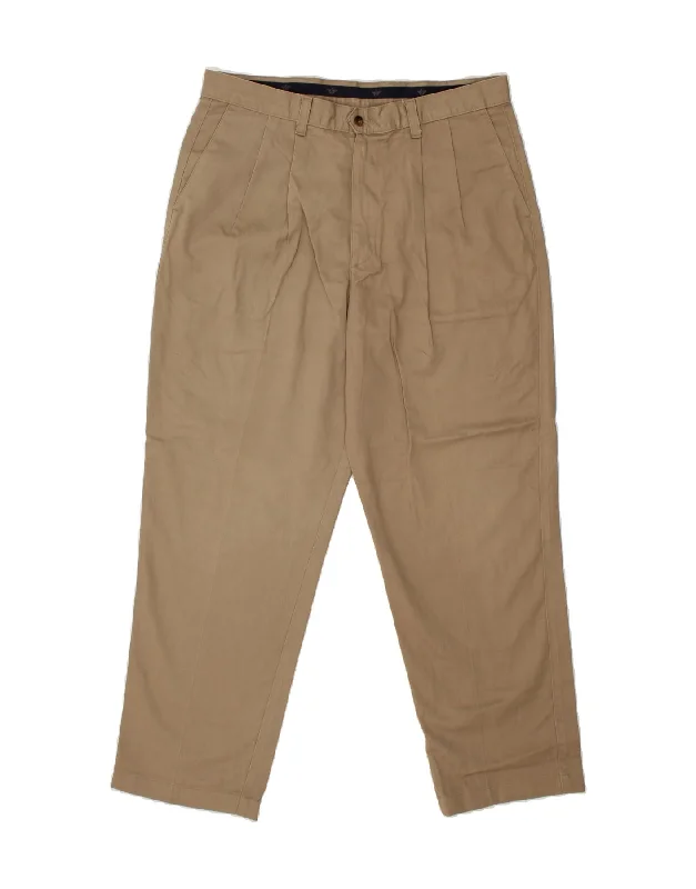 DOCKERS Mens Classic Fit Pegged Chino Trousers W36 L30 Beige Cotton