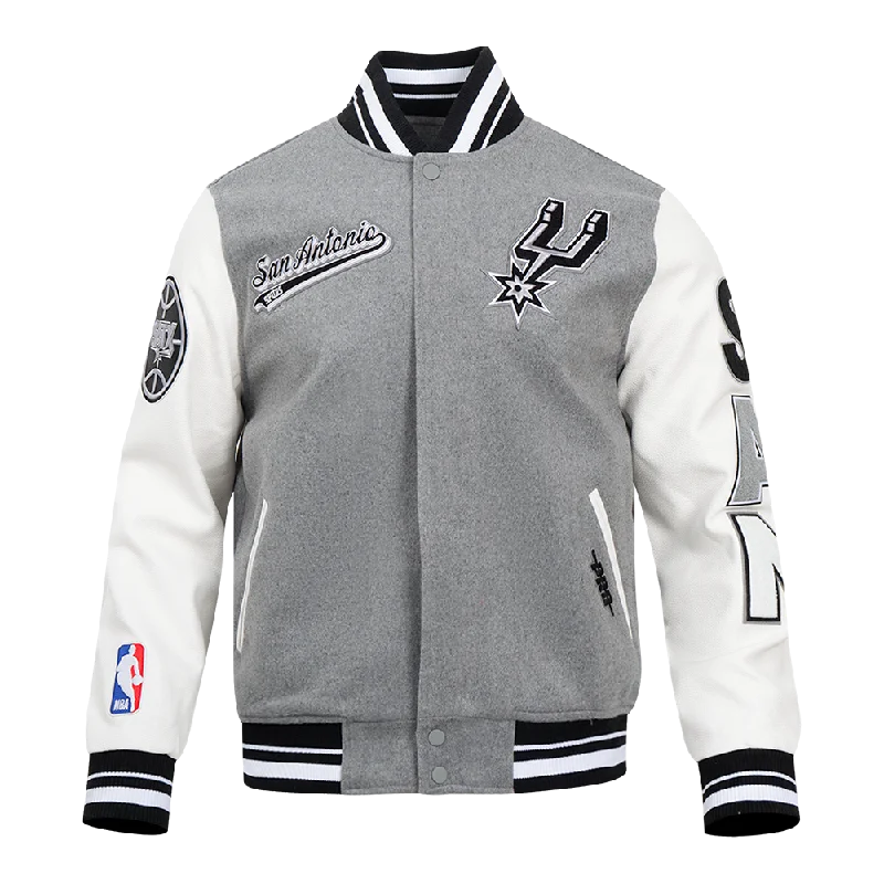 NBA SAN ANTONIO SPURS SCRIPT TAIL MEN'S RIB WOOL VARSITY (HEATHER GREY/WHITE/BLACK)