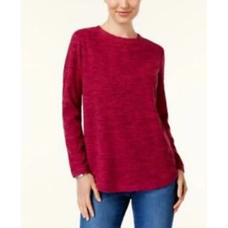 Karen Scott Women's Sport Space-Dye Microfleece Top Medium Red Size XX Large - XX-Large