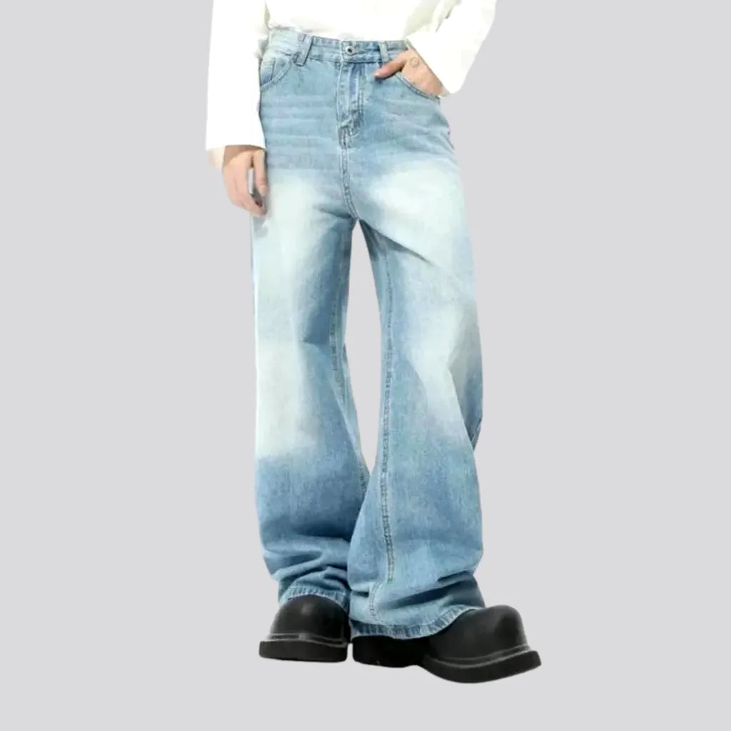 Baggy mid-waist 90s style men's jeans