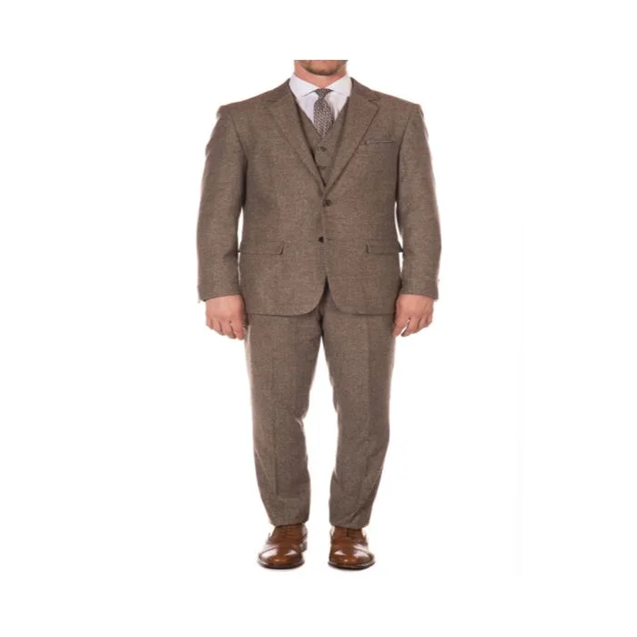 Brown Peak Blinder Custom Vested OverCoat Suit