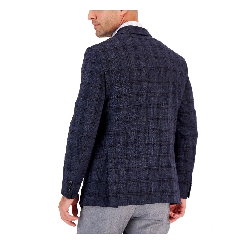 Tommy Hilfiger Men's Modern Fit Check Sport Coat Blue Size 42