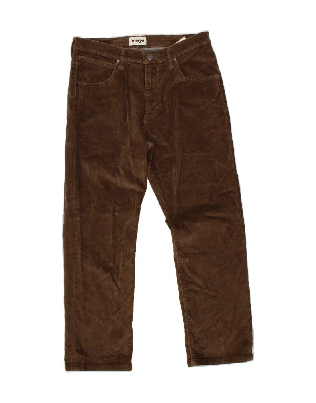 WRANGLER Mens Arizona Straight Corduroy Trousers W32 L30 Brown Cotton