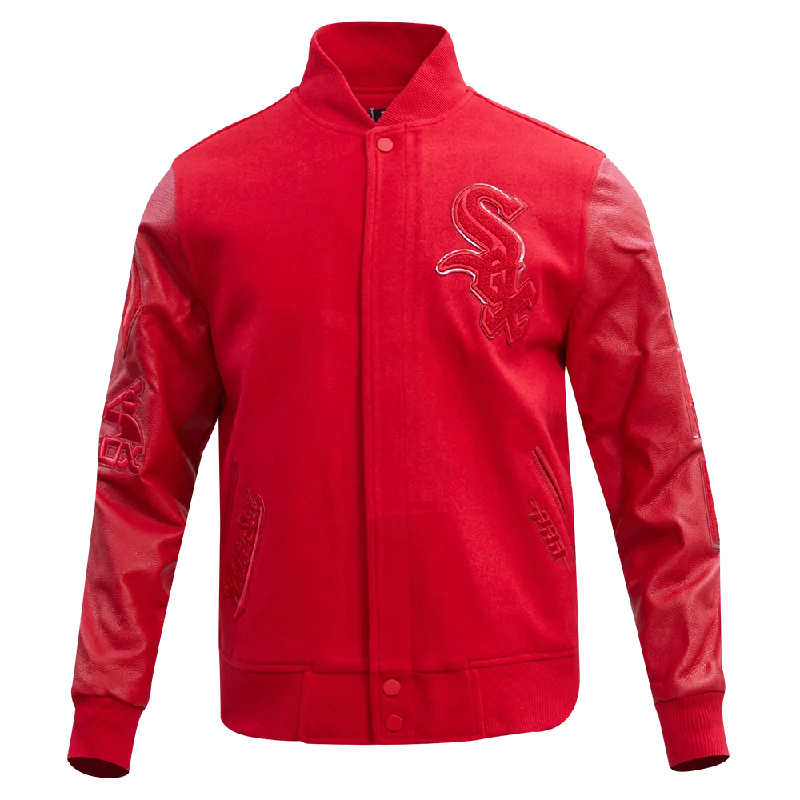 MLB CHICAGO WHITE SOX CLASSIC TRIPLE RED WOOL MEN'S VARSITY JACKET (TRIPLE RED)