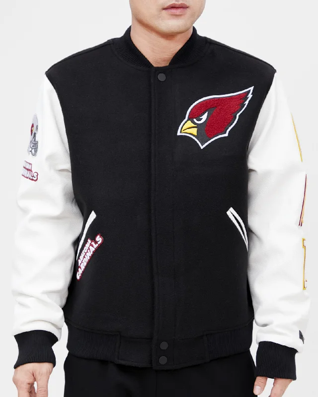 NFL ARIZONA CARDINALS CLASSIC WOOL MEN'S VARSITY JACKET (BLACK/WHITE)