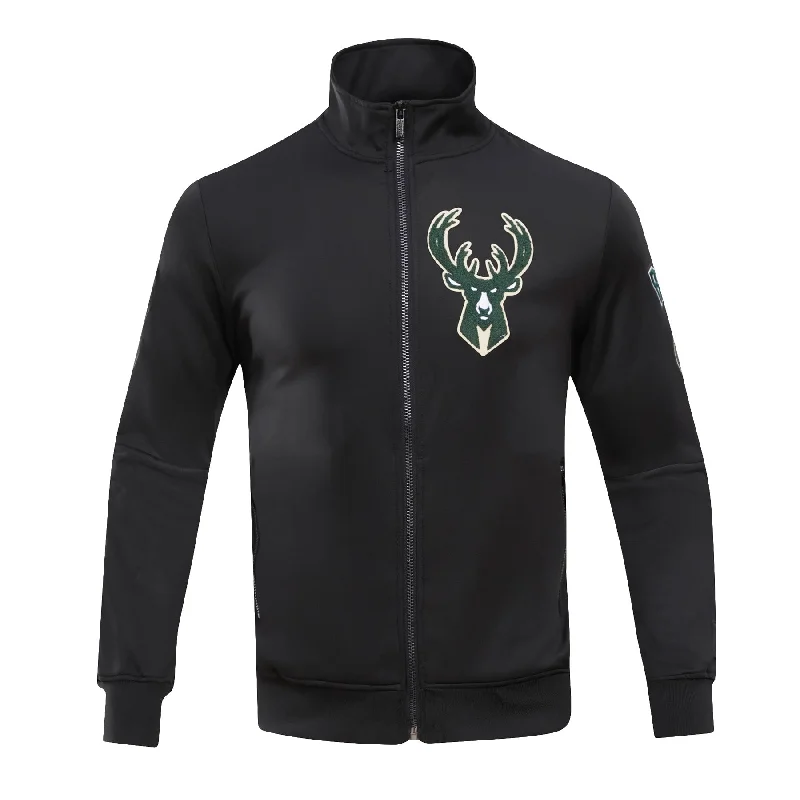 NBA MILWAUKEE BUCKS CLASSIC MEN'S TRACK JACKET (BLACK)