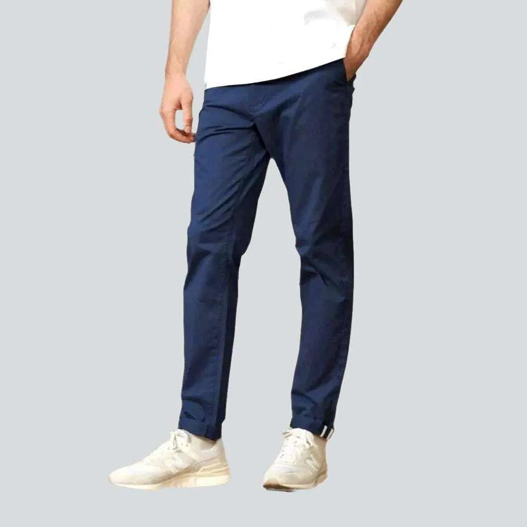 Tapered full-length men's denim pants