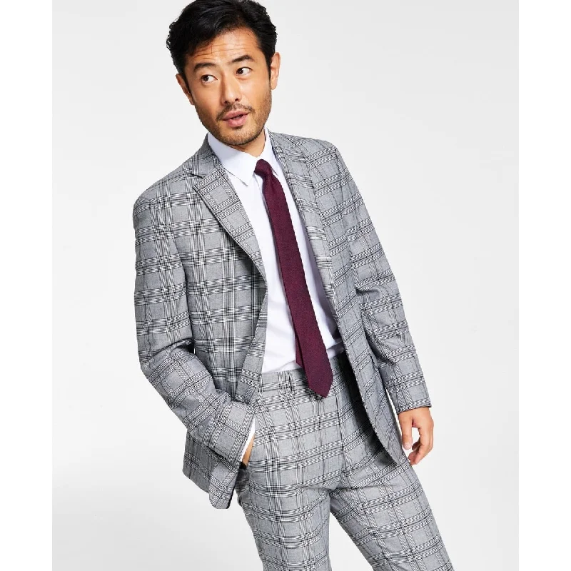 Alfani Men's Slim Fit Pattern Suit Jacket Gray