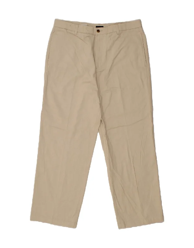 IZOD Mens Straight Chino Trousers W34 L29 Beige