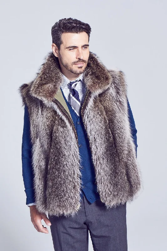 Men's Aaron Raccoon Fur Vest