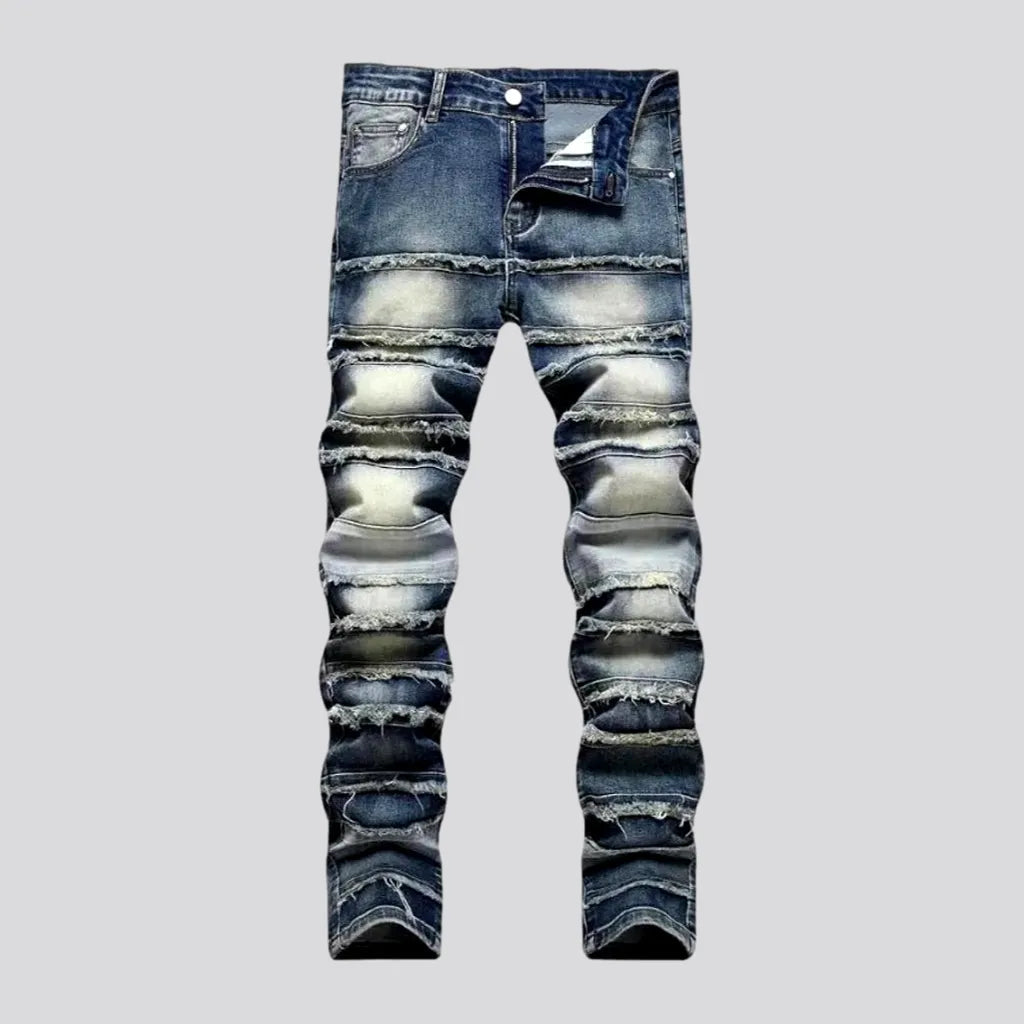 Street mid-waist jeans
 for men