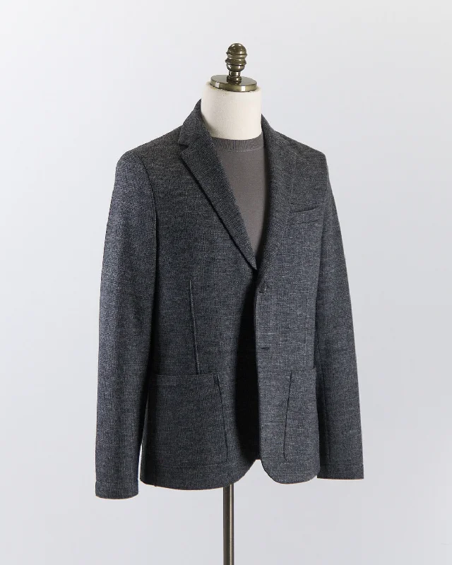 Prince Of Wales Stretch Knit Sweater Jacket