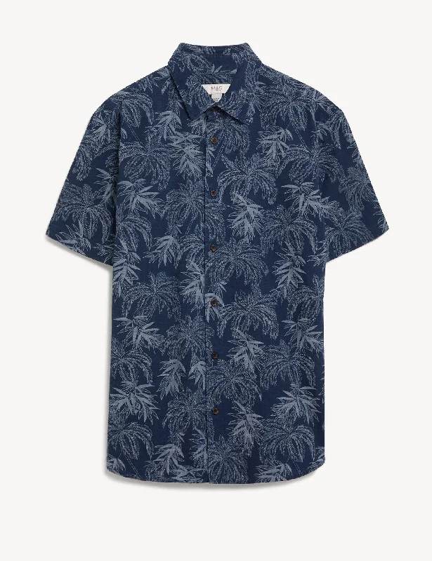 Pure Cotton Hawaiian Cuban Collar Shirt