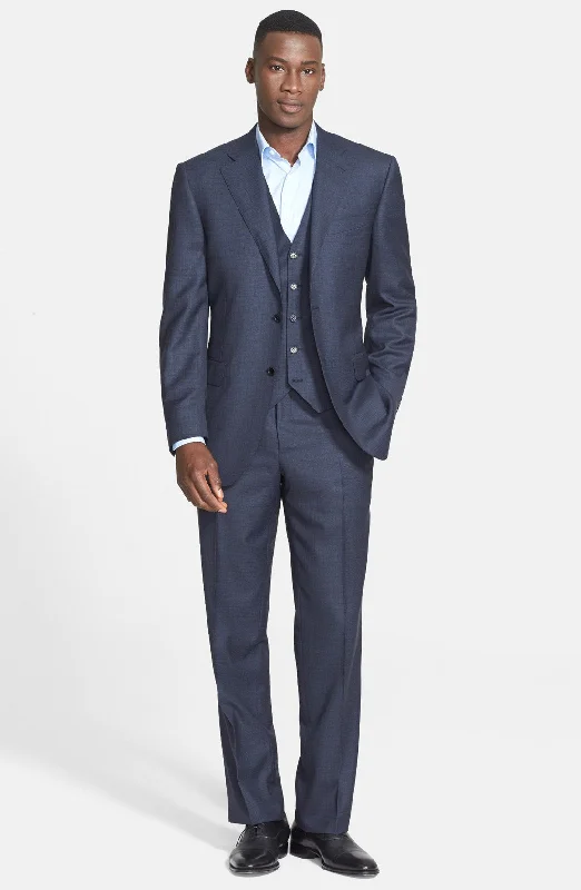 Classic Fit Three-Piece Check Suit