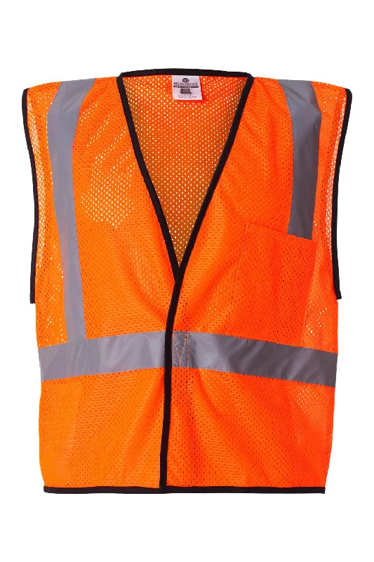 Kishigo Mens Economy Single Pocket Mesh Vest - Orange