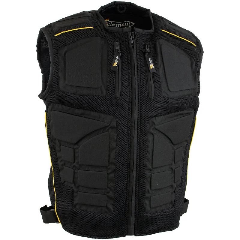 Xelement CF244 Men's 'Delta' Black Padded Tri-Tex Fabric and Mesh Vest