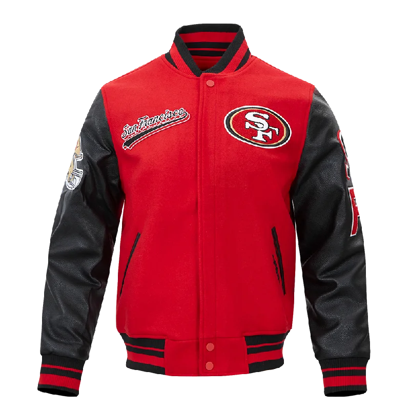 NFL SAN FRANCISCO 49ERS SCRIPT TAIL MEN'S RIB WOOL VARSITY (RED/BLACK)