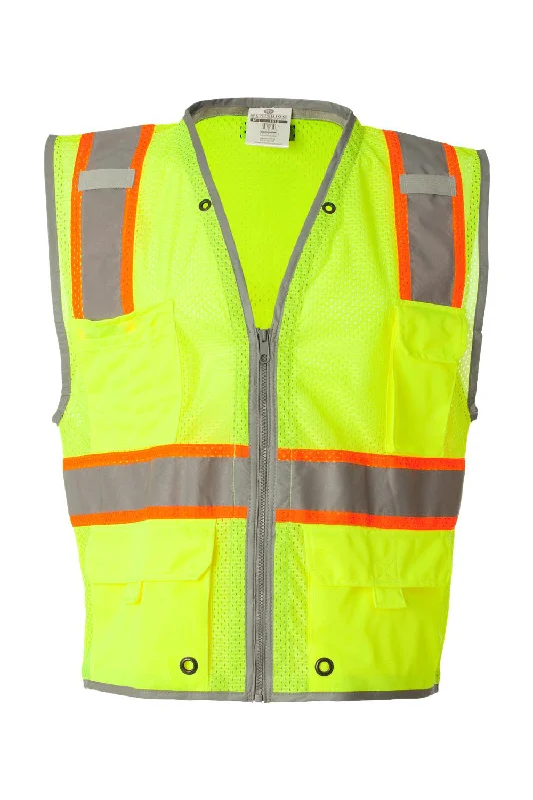 Kishigo Mens Premium Brilliant Series Heavy Duty Class 2 Vest - Lime Green