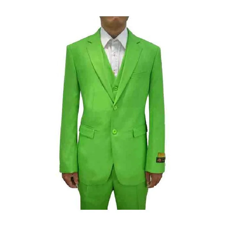 Apple Green Alberto Nardoni Two Button Suit Overcoat