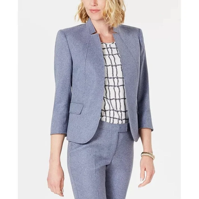 Anne Klein Women's Heather Twill Suit Jacket Medium Blue Size 2