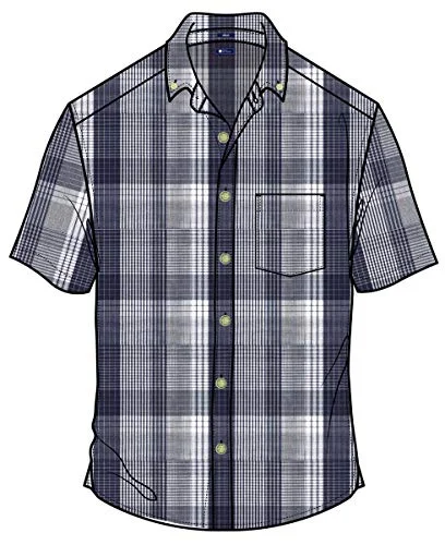 Reyn Spooner - YD Seersucker, Button Front, Print Matched Pocket Plaid Men's Shirt