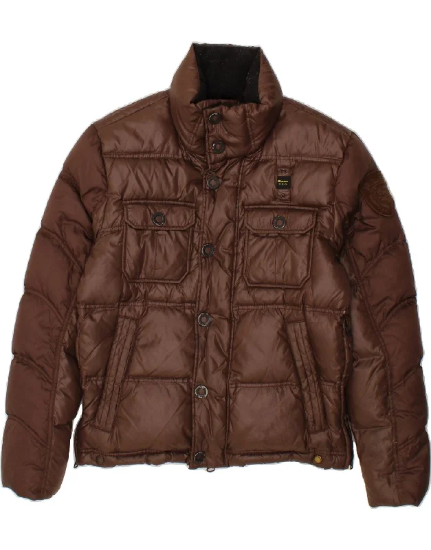 BLAUER Mens Padded Jacket UK 40 Large Brown Polyester