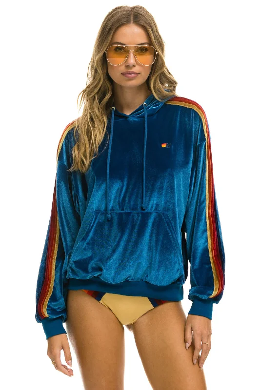 CLASSIC VELVET RELAXED PULLOVER HOODIE - VINTAGE BLUE