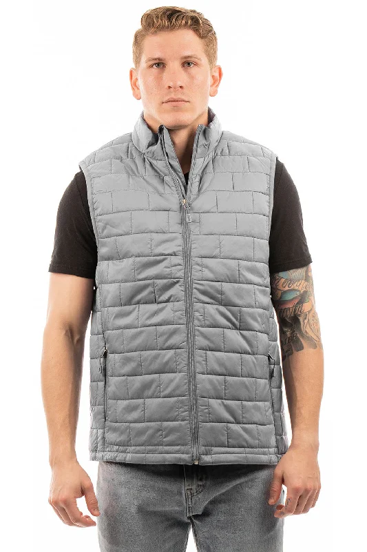 Burnside Mens Element Full Zip Puffer Vest - Steel Grey