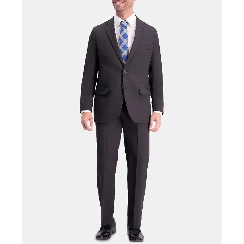 Haggar Men's Active Series Herringbone Classic-Fit Suit Separate Jacket Black Size 50