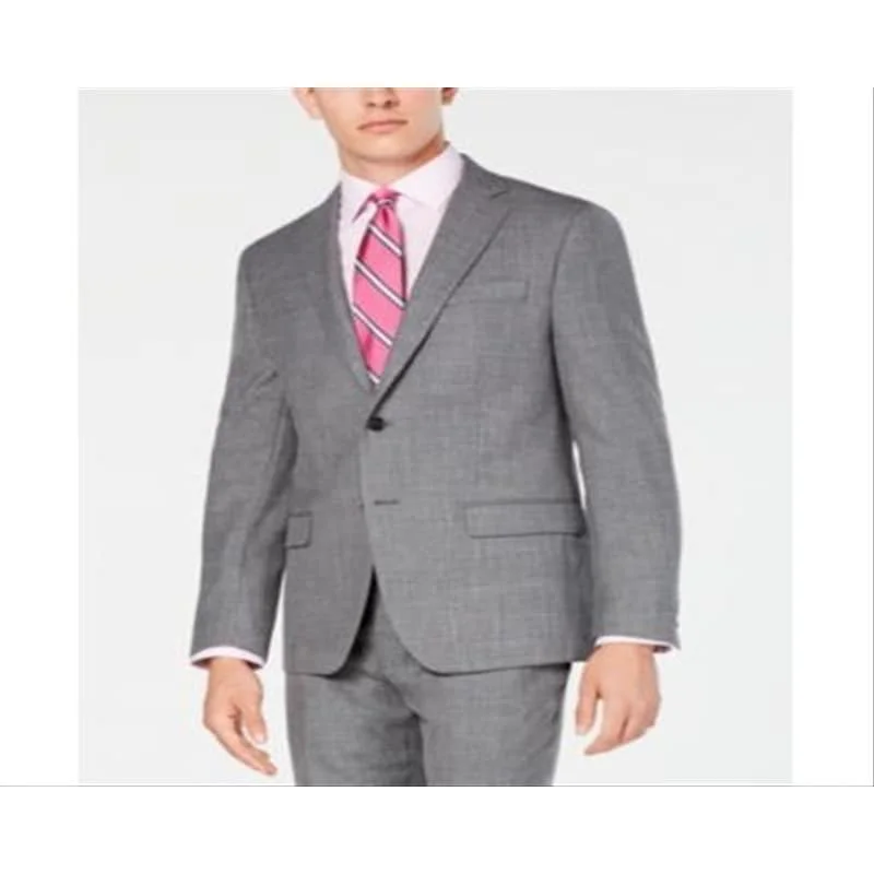 Ralph Lauren Men's Classic Regular Fit Ultraflex Stretch Sharkskin Suit Jacket Gray Size -40 Reg