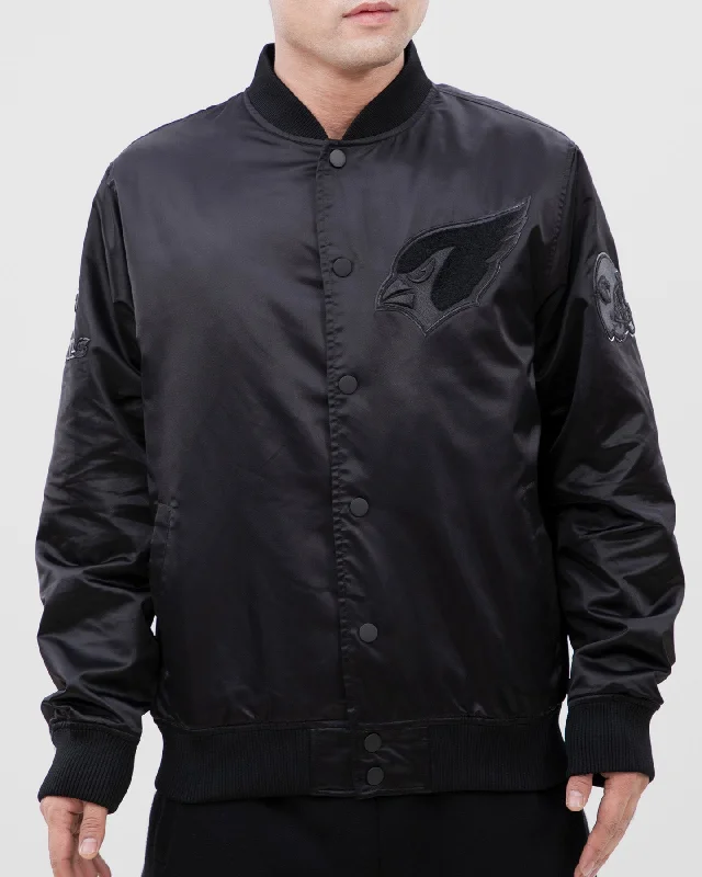 NFL ARIZONA CARDINALS TRIPLE BLACK MEN'S SATIN JACKET (TRIPLE BLACK)