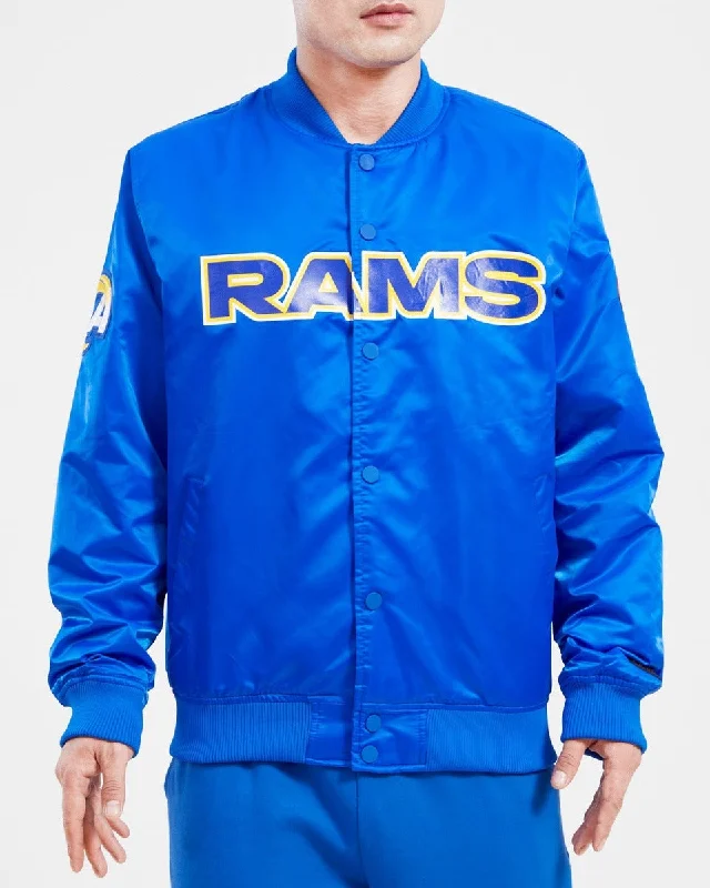 NFL LOS ANGELES RAMS BIG LOGO MEN'S SATIN JACKET (ROYAL BLUE)