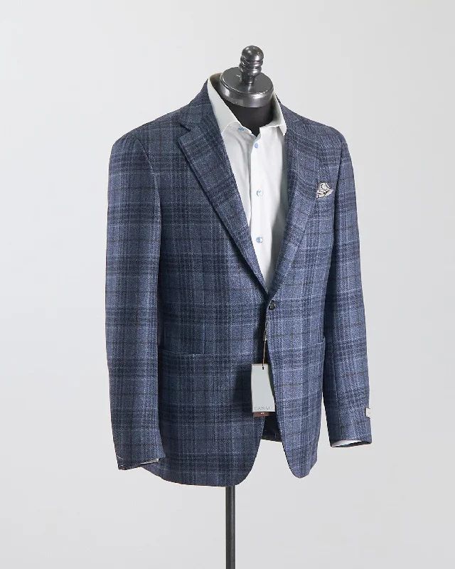 Wool & Silk Elegant Plaid Soft Constructed 'Kei' Jacket