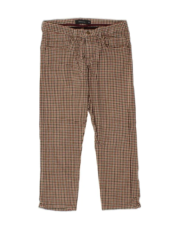 SIVIGLIA Mens Straight Casual Trousers W32 L26 Multicoloured Houndstooth