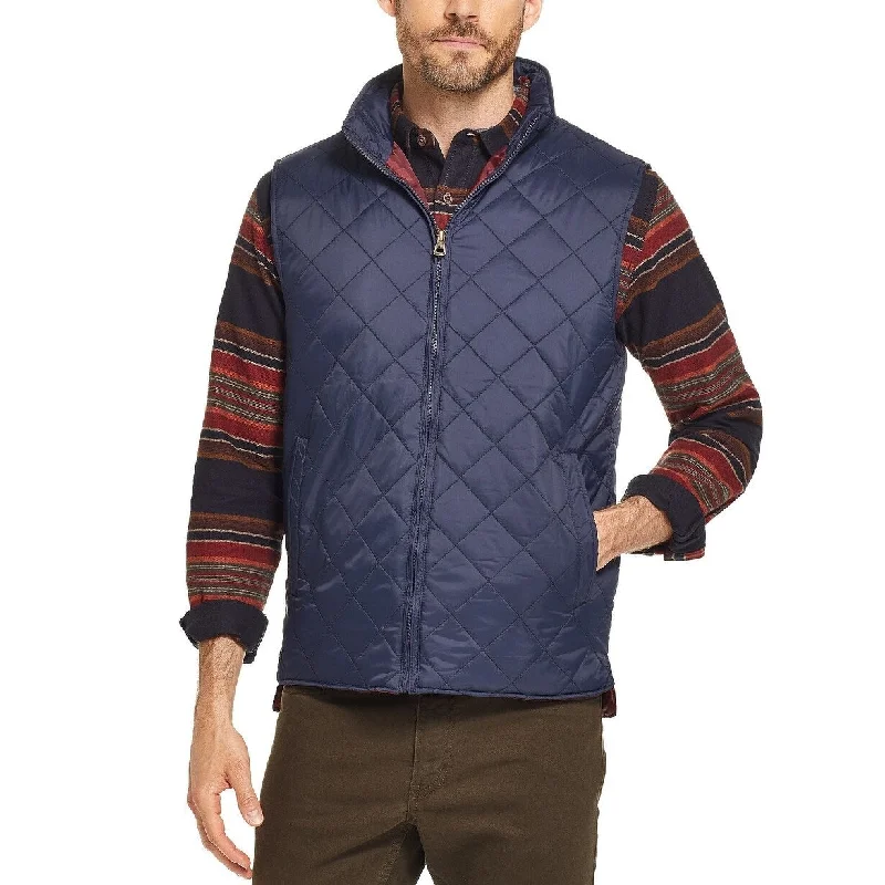 Weatherproof Vintage Men's Diamond Quilted Vest Navy Size Large