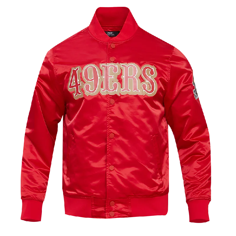 NFL SAN FRANCISCO 49ERS BIG LOGO MEN'S SATIN JACKET (RED)