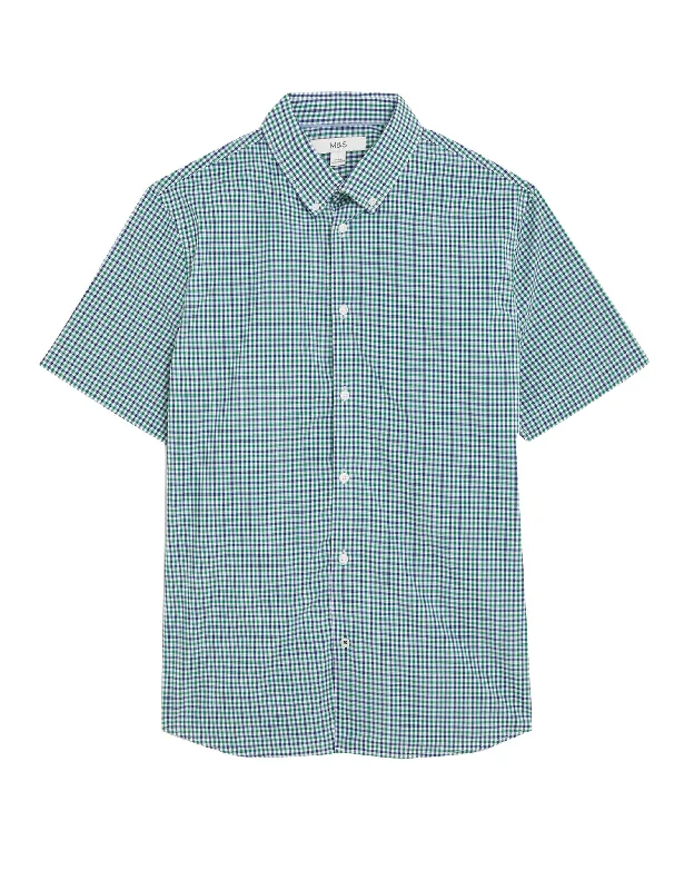 Pure Cotton Gingham Check Oxford Shirt